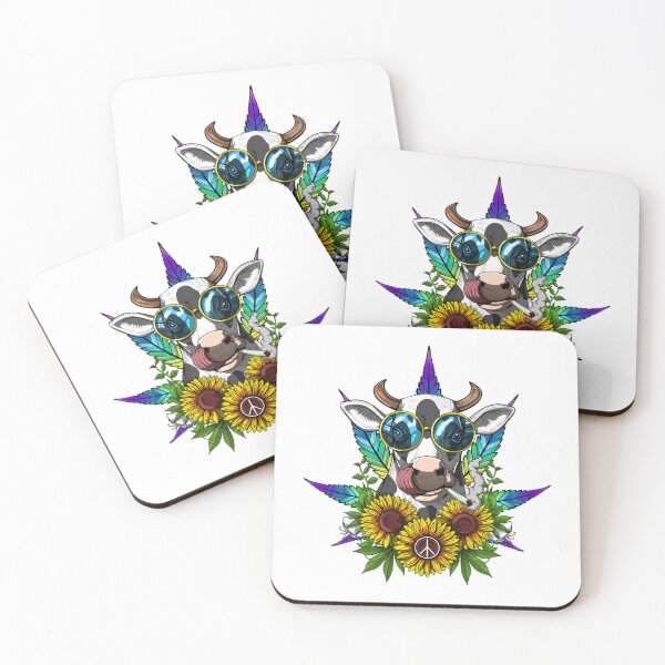 Item preview, 420 Love & Peace Cow  designed and sold by Goatdeck.