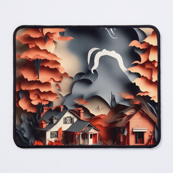 Item preview, House on Fire in Paper art style designed and sold by FormFinder.
