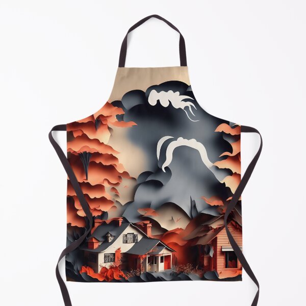 Item preview, House on Fire in Paper art style designed and sold by FormFinder.