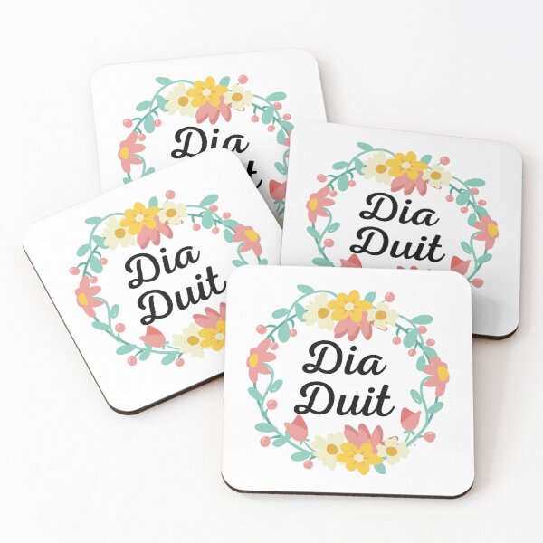Item preview, Dia Duit Hello Gaeilge Flower wreath designed and sold by Irishprints.