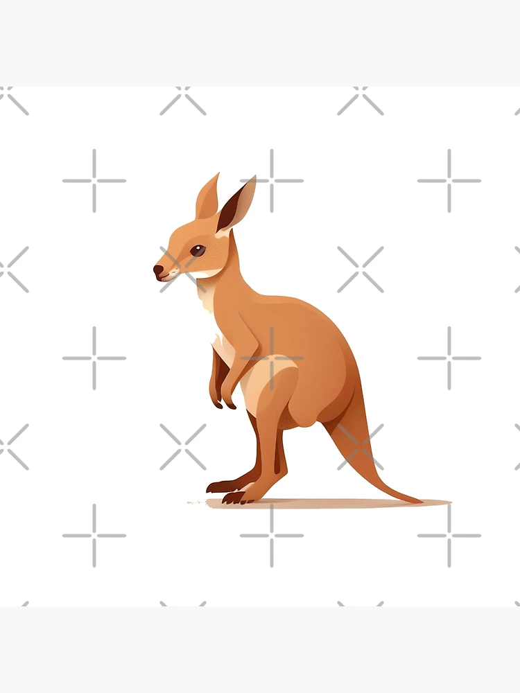 Cool cartoon kangaroo animal mat