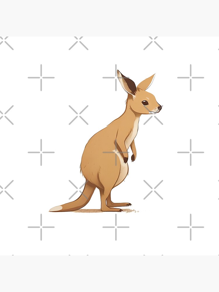 Cool cartoon kangaroo animal mat