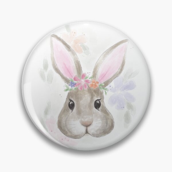 Item preview, rabbit with flowers designed and sold by ChallaDesign.