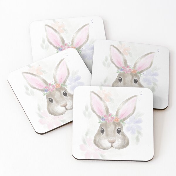 Item preview, rabbit with flowers designed and sold by ChallaDesign.