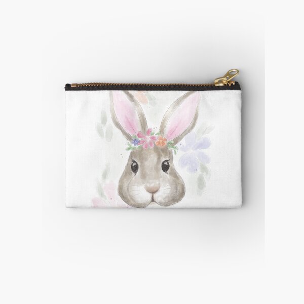 Item preview, rabbit with flowers designed and sold by ChallaDesign.