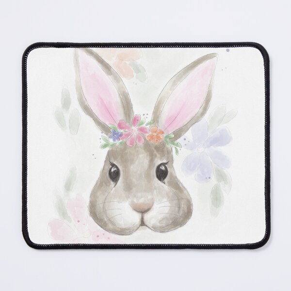 Item preview, rabbit with flowers designed and sold by ChallaDesign.