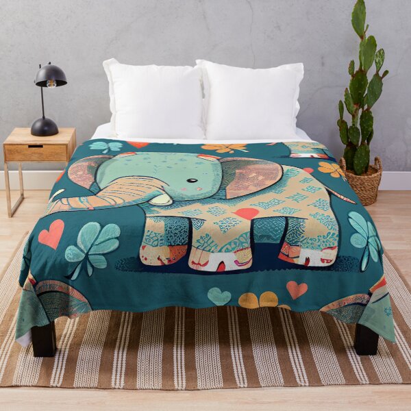 Item preview, Cute pattern of colored elephants designed and sold by CutePatternsRB.
