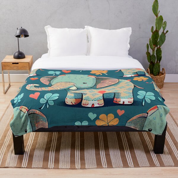Aperçu de l'œuvre Cute pattern of colored elephants créée et vendue par CutePatternsRB.