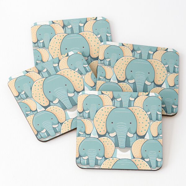 Item preview, Cute pattern of colored elephants designed and sold by CutePatternsRB.