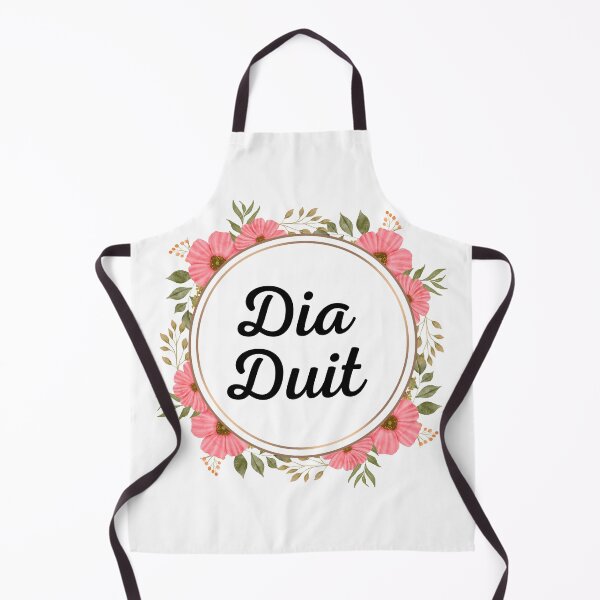 Item preview, Dia Duit Hello Irish Language Flower wreath designed and sold by Irishprints.