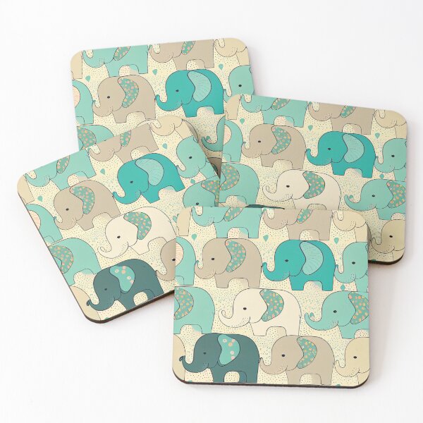 Item preview, Cute pattern of colored elephants designed and sold by CutePatternsRB.