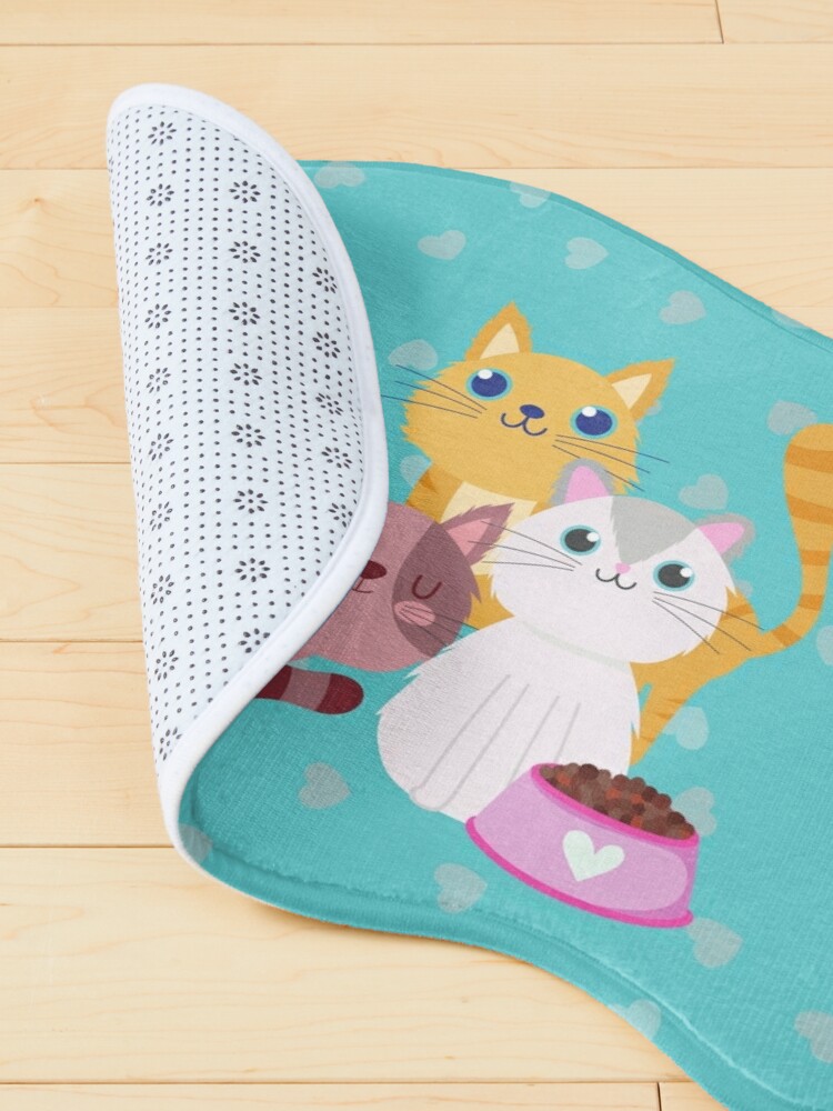 Cute Cat Trio With Hearts  Pet Mat for Sale by BrookndaleCraft