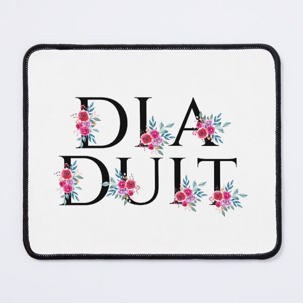 Item preview, Dia Duit Hello Irish Language with Pink Flowers  designed and sold by Irishprints.