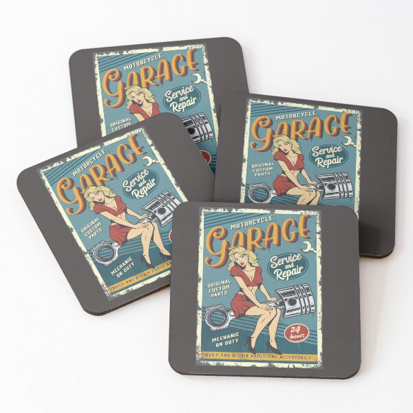 Item preview, Motorcycle Garage, Servis and repair, vintage poster designed and sold by Groove-Emporium.