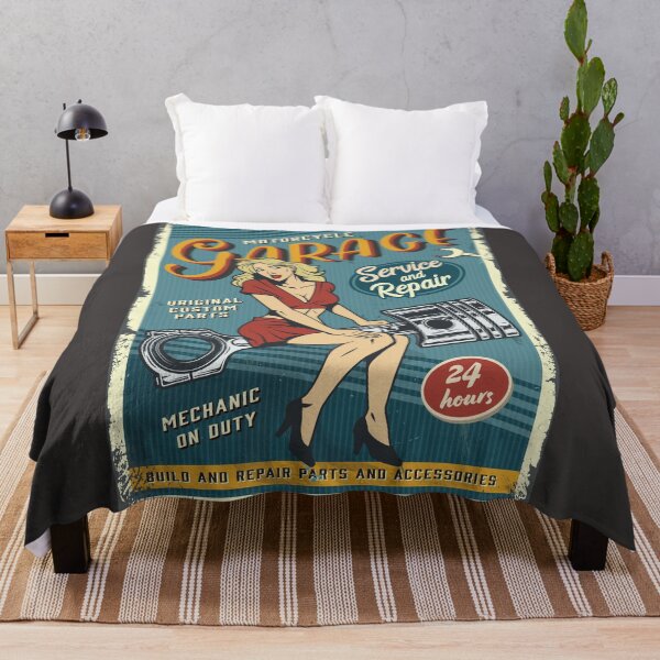 Item preview, Motorcycle Garage, Servis and repair, vintage poster designed and sold by Groove-Emporium.