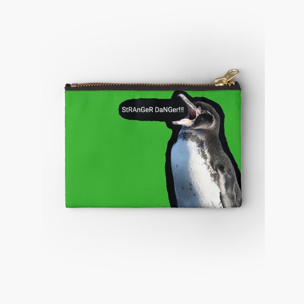 Item preview, Galapagos Penguin Stranger Danger (Bright Green #35B02C background)  designed and sold by SBPenguins.