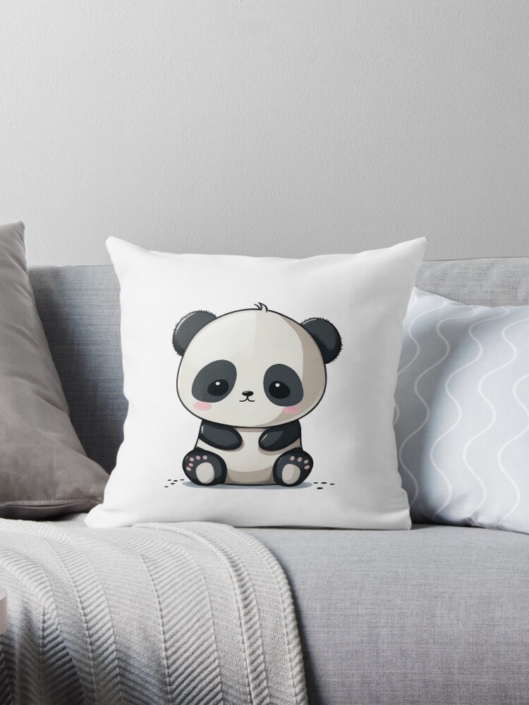 Kawaii chibi cute panda Pillow by ChibiInstant Redbubble