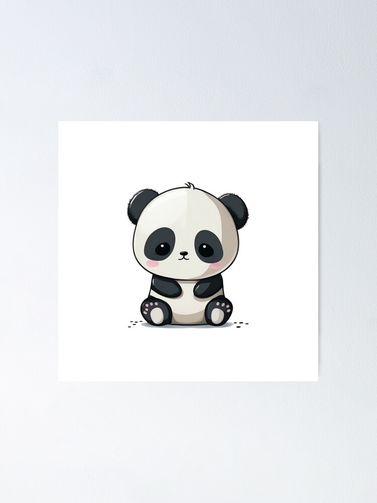 Panda Kawaii Panda with Heart Nose | Poster