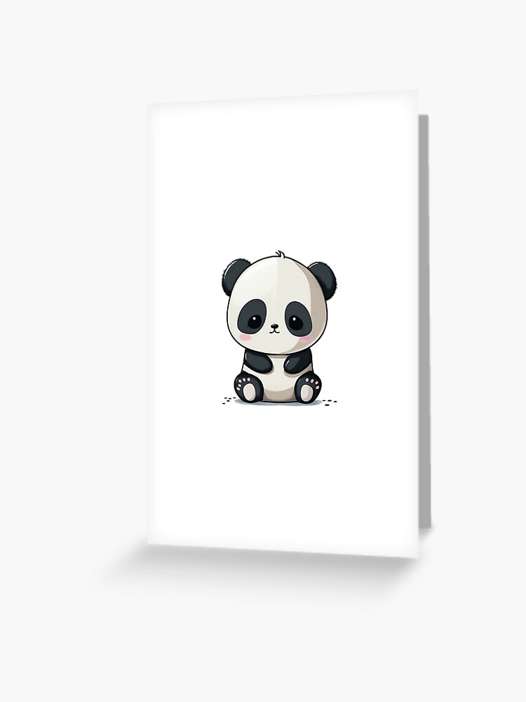 Cute Panda Kawaii Chibi Hand drawn Illustration | Greeting Card