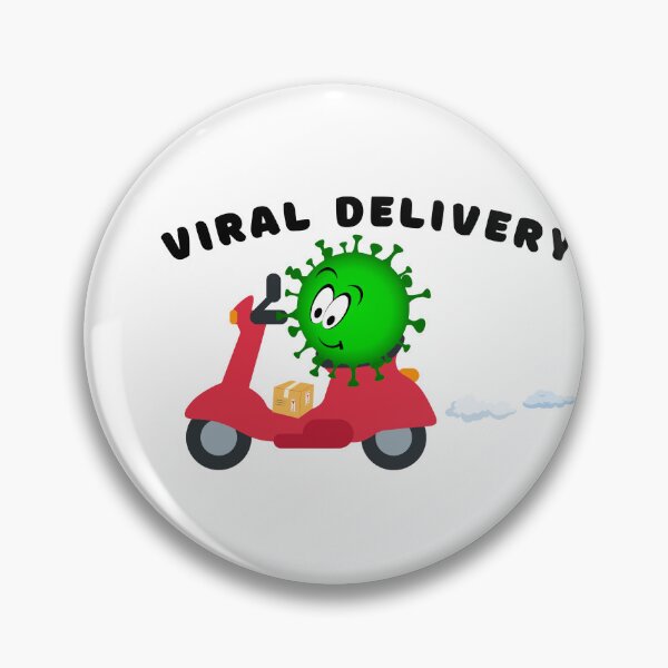 Item preview, Viral delivery, virus on a scooter delivering a package, funny lab virus designed and sold by Lady-Frost.