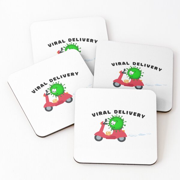 Item preview, Viral delivery, virus on a scooter delivering a package, funny lab virus designed and sold by Lady-Frost.