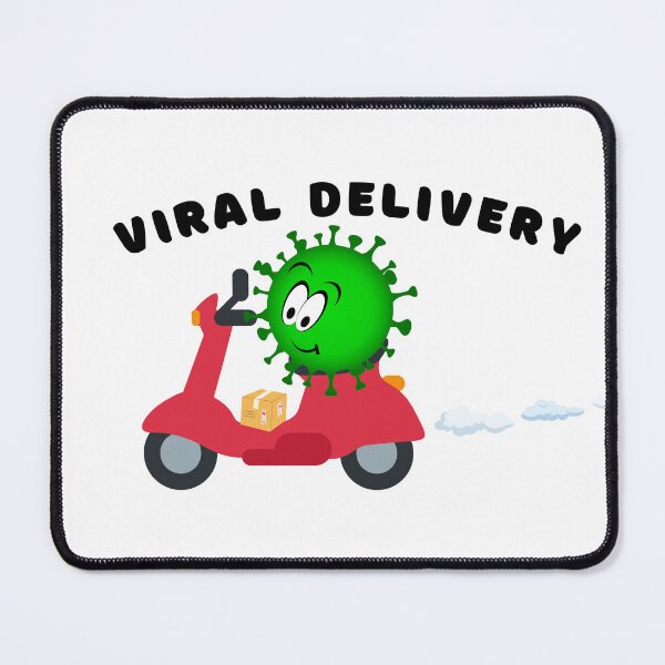 Item preview, Viral delivery, virus on a scooter delivering a package, funny lab virus designed and sold by Lady-Frost.