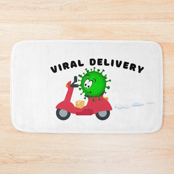 Item preview, Viral delivery, virus on a scooter delivering a package, funny lab virus designed and sold by Lady-Frost.