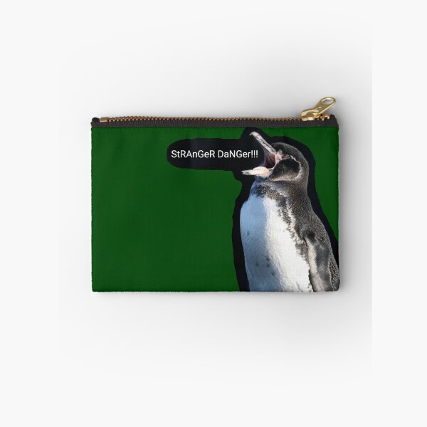 Item preview, Galapagos Penguin Stranger Danger (Dark Green #014606 background)  designed and sold by SBPenguins.