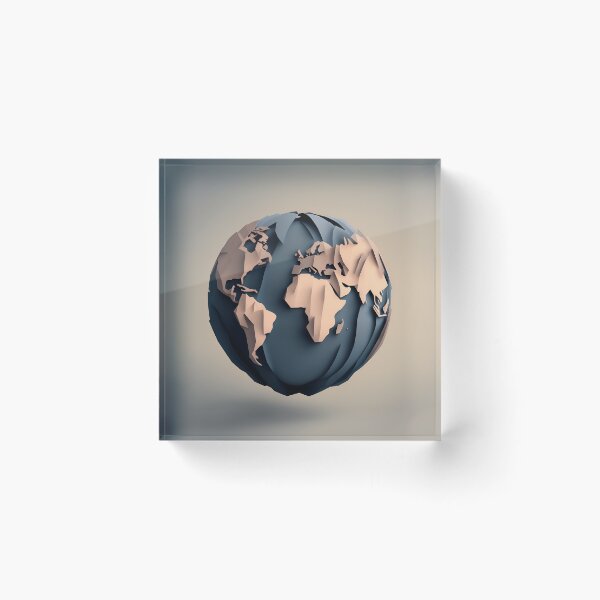 Item preview, Globe in Paper art style designed and sold by FormFinder.