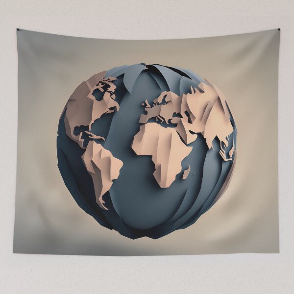 Item preview, Globe in Paper art style designed and sold by FormFinder.