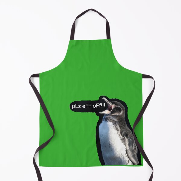 Item preview, Galapagos Penguin Plz Eff Off (Bright Green #35B02C background) designed and sold by SBPenguins.