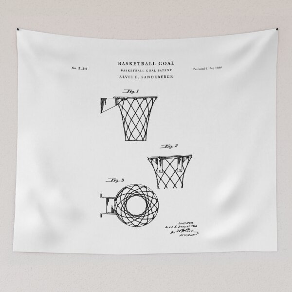 Item preview, Basketball Goal Patent Drawing Blueprint designed and sold by Vintago.