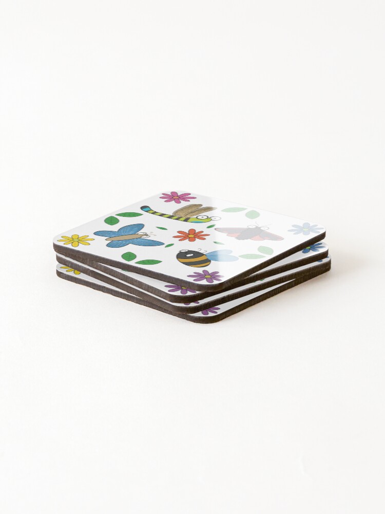 Thumbnail 4 of 5, Coasters (Set of 4), Flying Insects designed and sold by Wubsys.