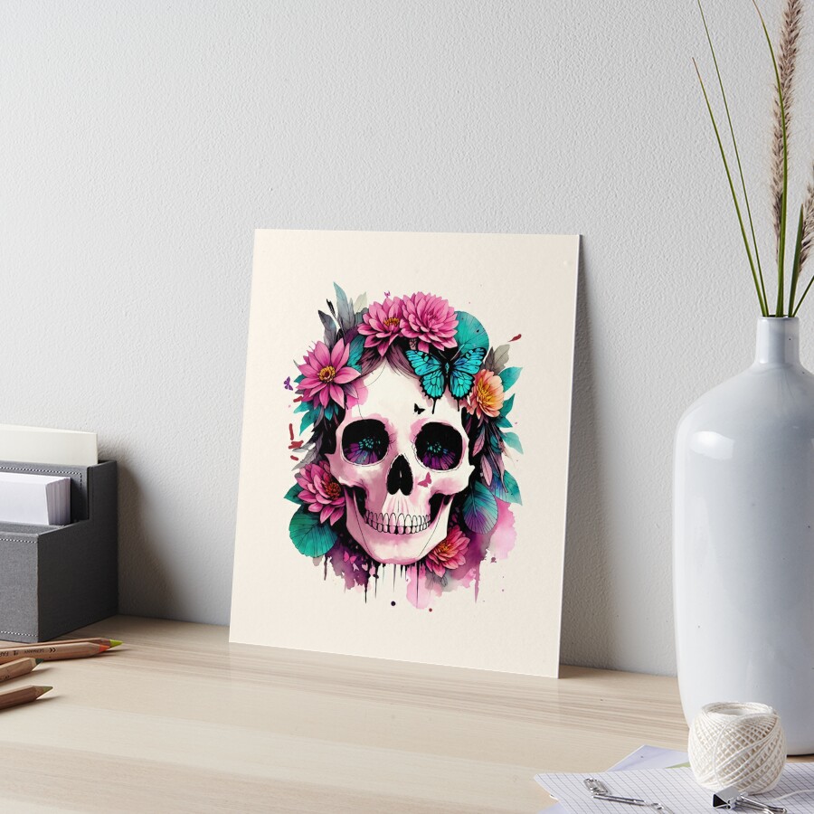 Lady skull, sugar skull, dark, La catrina, calavera, skeletons lovers, cool  skulls, bones, gothic floral lady - Sugar Skulls - Posters and Art Prints
