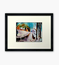 Snowy Christmas eve Framed Print
