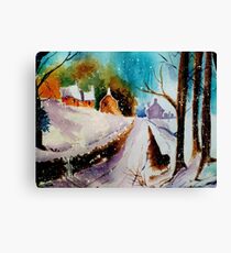 Snowy Christmas eve Canvas Print