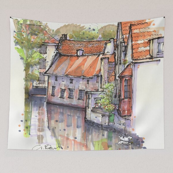 Item preview, Canal Street Scene Bruges Belgium designed and sold by Gregg Brown.
