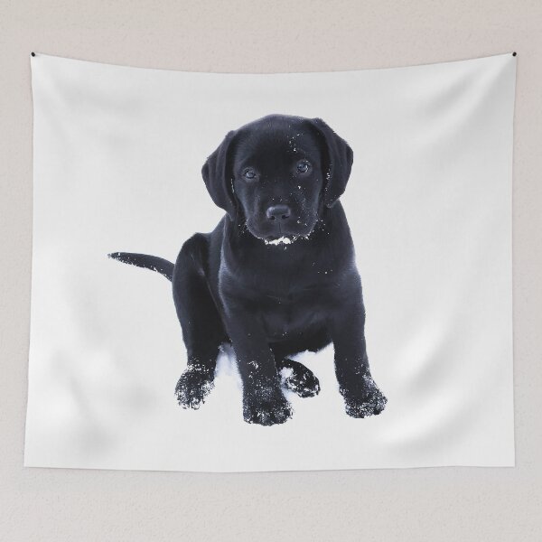 Item preview, Snow Puppy - Black Labrador designed and sold by BlackDogArtJudy.