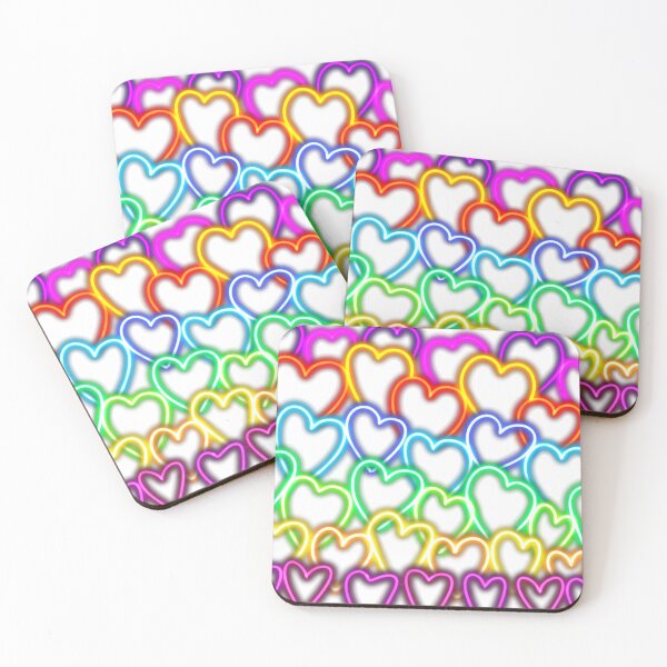 Item preview, Diseño de corazones de neón designed and sold by K Sharrock.