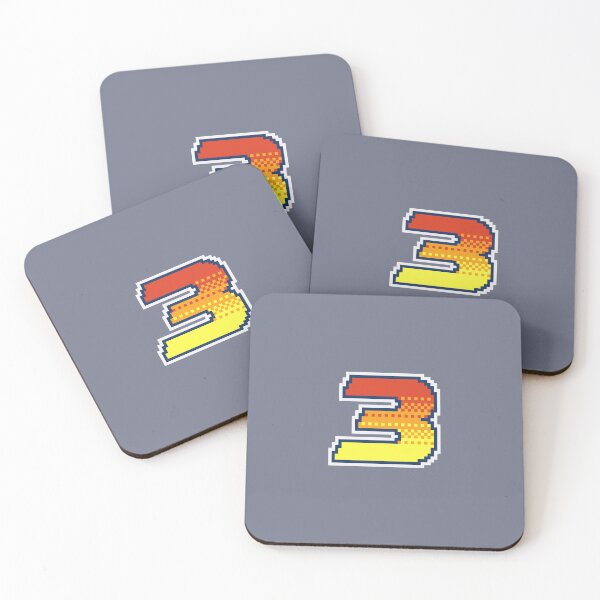 Item preview, 3 Pixel Font Three in Red Orange and Yellow designed and sold by pixeltogs.