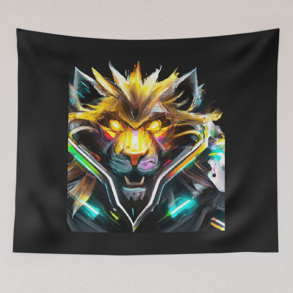Item preview, A cybernetic warrior lion with glowing eyes and metal fangs designed and sold by FreeMind-Design.