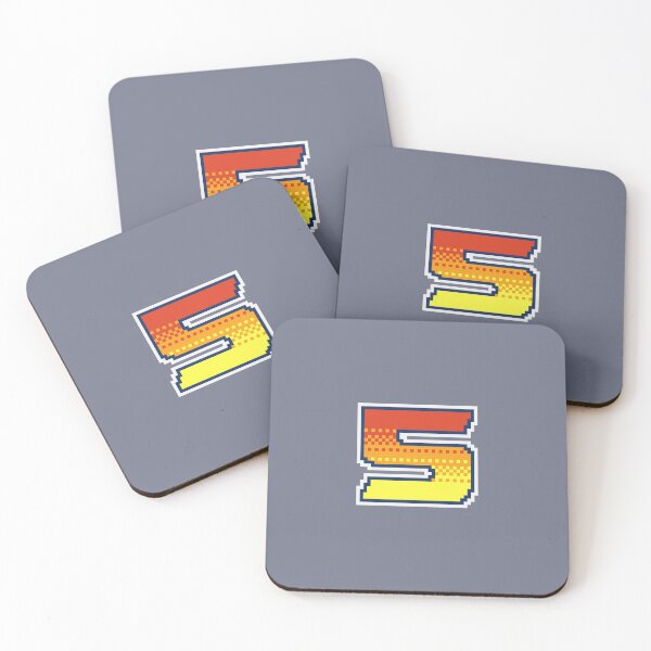 Item preview, 5 Pixel Font Five in Red Orange and Yellow designed and sold by pixeltogs.