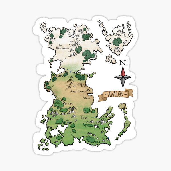 Avalon Map Sticker For Sale By FuzzBrothers Redbubble   St,small,507x507 Pad,600x600,f8f8f8 