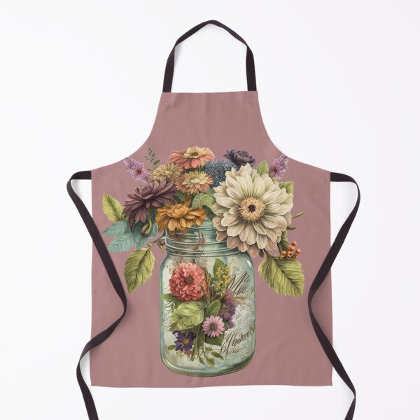 Item preview, Mason Jar with Flowers Fitted designed and sold by ImagineInk.
