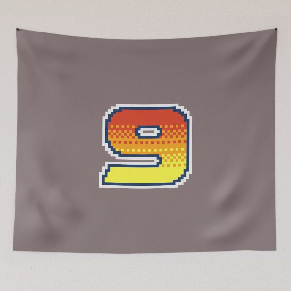 Item preview, 9 Pixel Font Nine in Red Orange and Yellow designed and sold by pixeltogs.