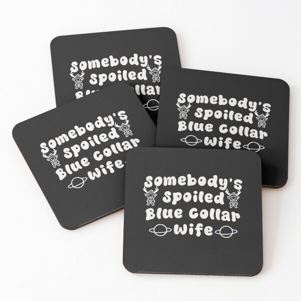 Item preview, Somebodys Spoiled Blue Collar Wife Groovy Mother's Day T-Shirt designed and sold by zaide19.