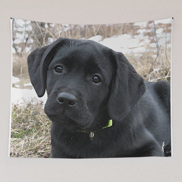 Item preview, Awaiting Spring - Black Labrador Puppy designed and sold by BlackDogArtJudy.