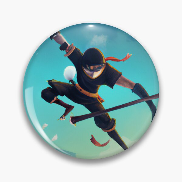 Item preview, A ninja, with a mask covering their face, leaping through the air with a sword in hand designed and sold by FreeMind-Design.