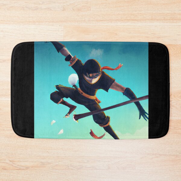 Item preview, A ninja, with a mask covering their face, leaping through the air with a sword in hand designed and sold by FreeMind-Design.