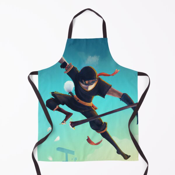 Item preview, A ninja, with a mask covering their face, leaping through the air with a sword in hand designed and sold by FreeMind-Design.
